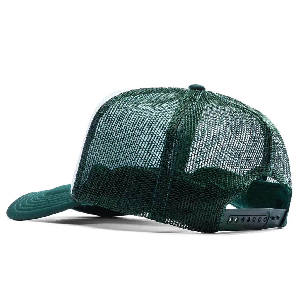 Dark Green and White Freew Trucker Hat