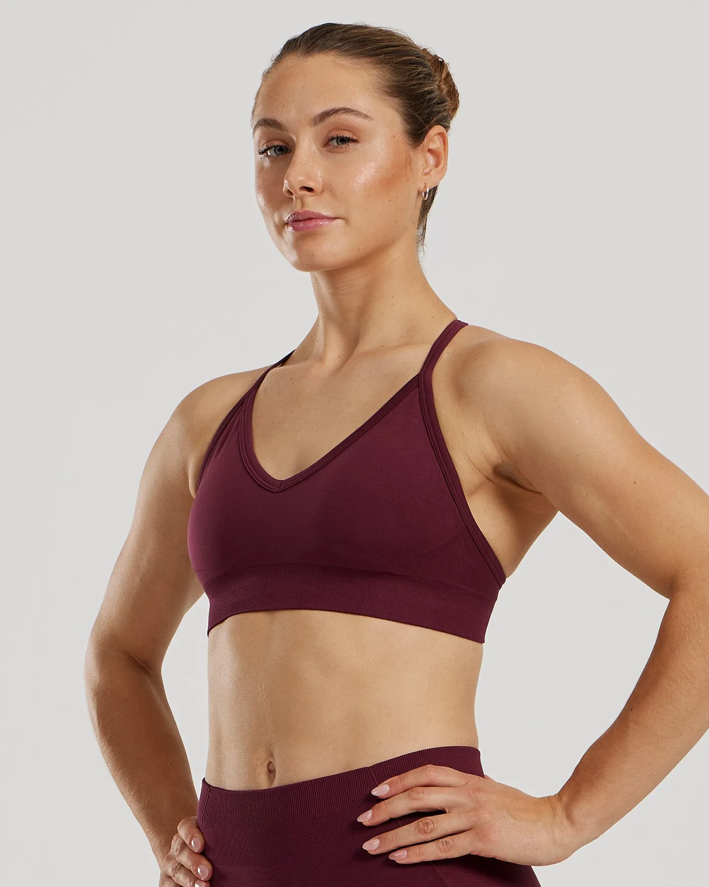 Define 2.0 Seamless Halter Neck Bra | Dark Cherry