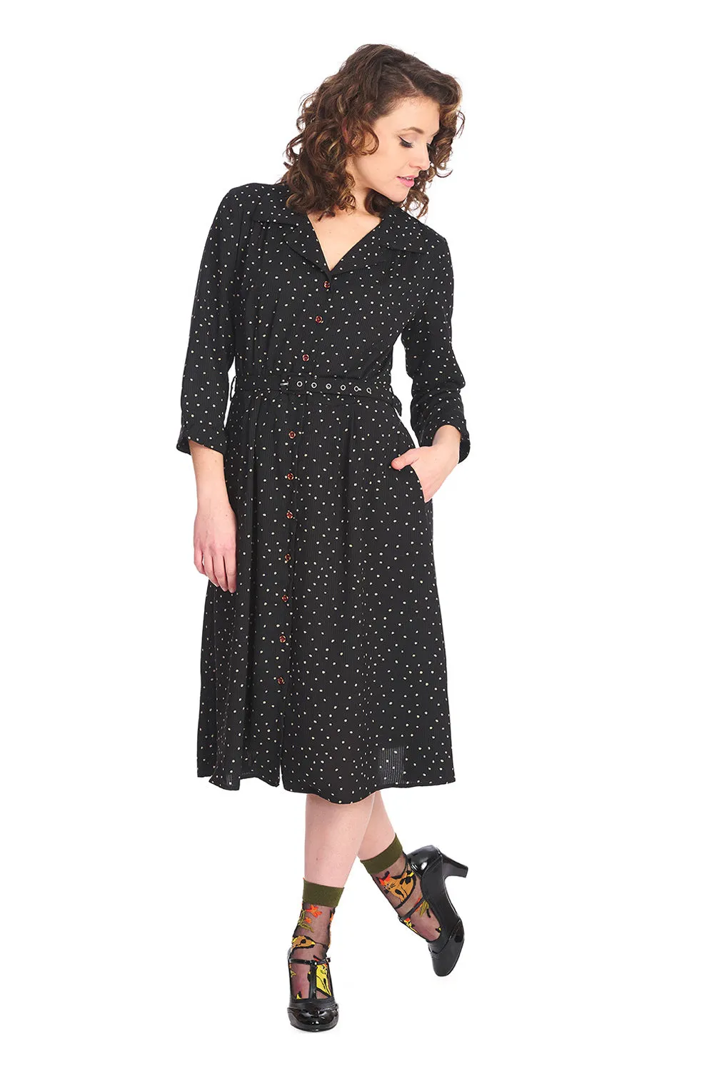 Polka Dot Dress in Black