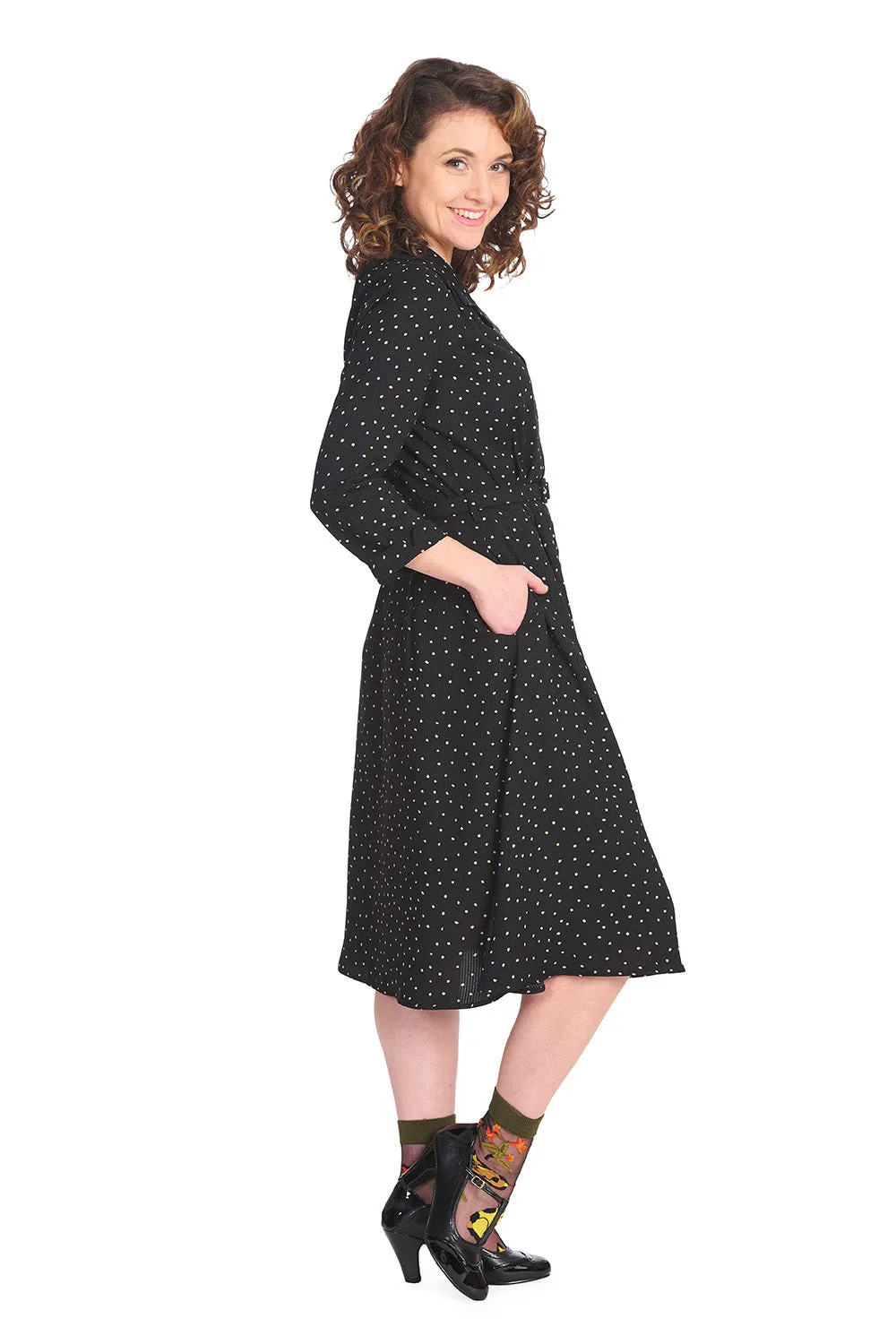 Polka Dot Dress in Black