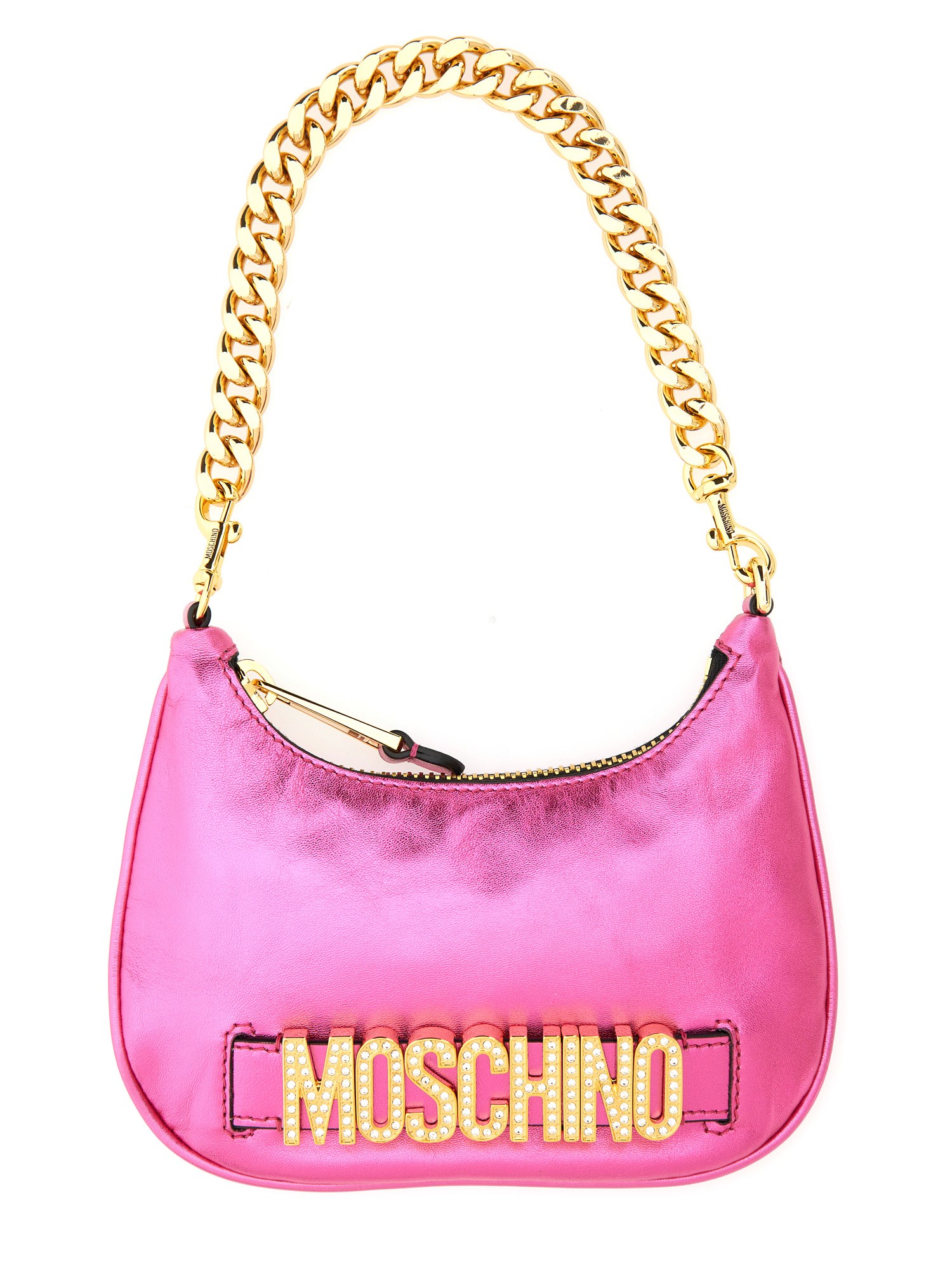 Designer Moschino tote bag with logo lettering.