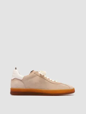 DESTINY 101 - Beige Leather and Suede Low Top Sneakers