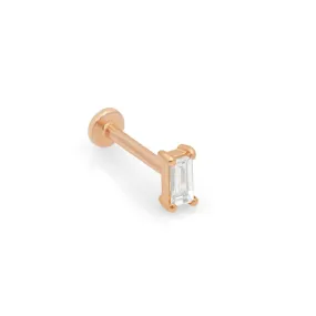 Diamond Baguette Stud Earring