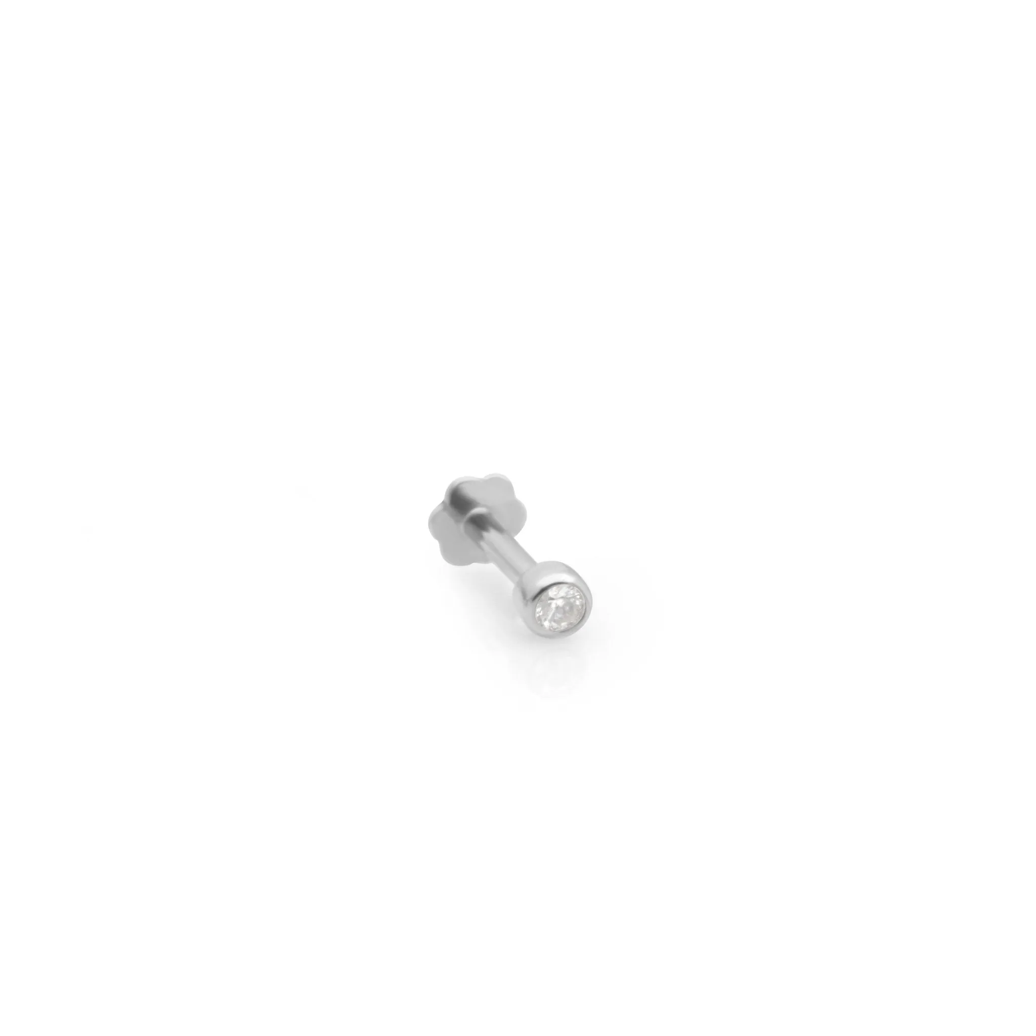 Diamond Bezel Flat Back Earring