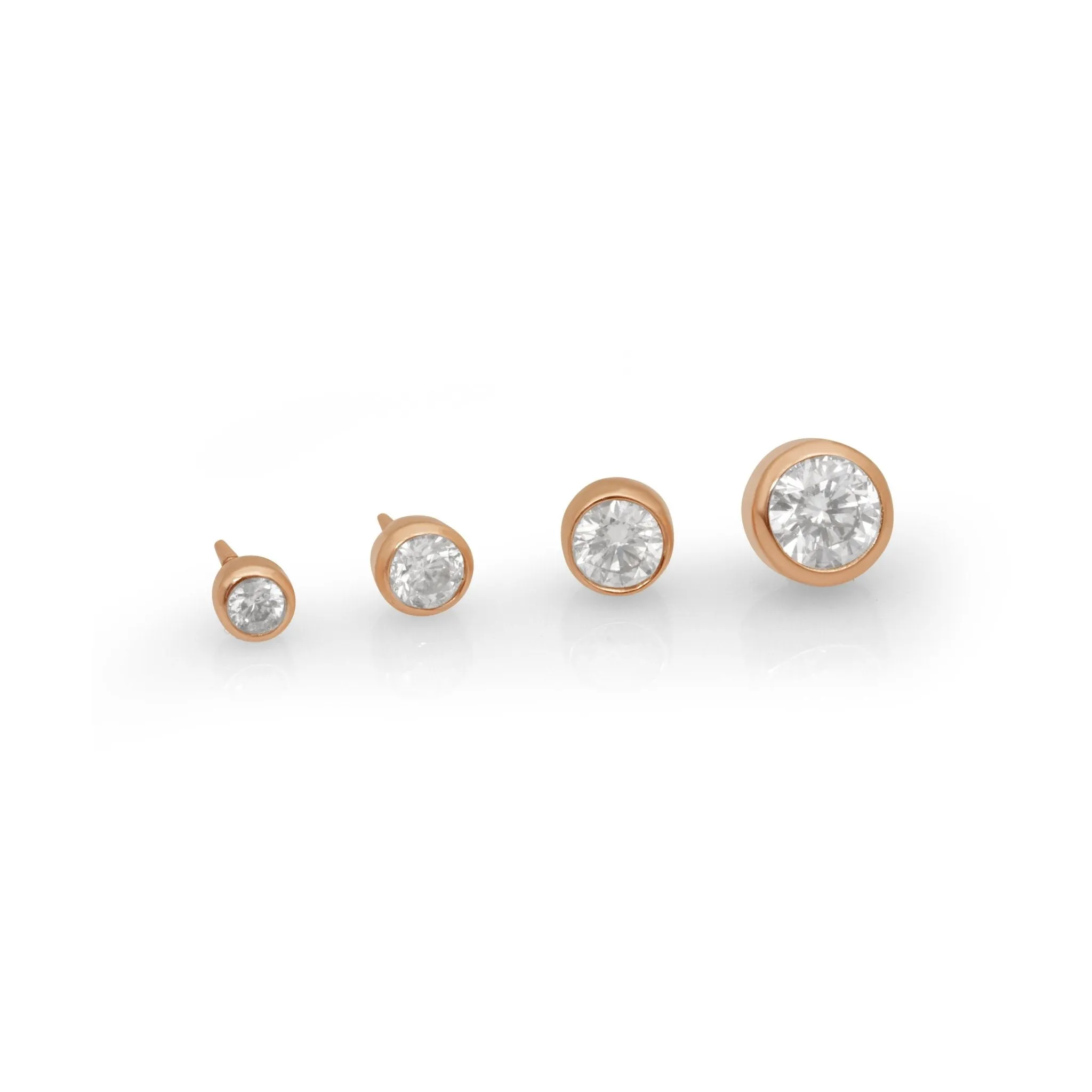 Diamond Bezel Set Stud Earring