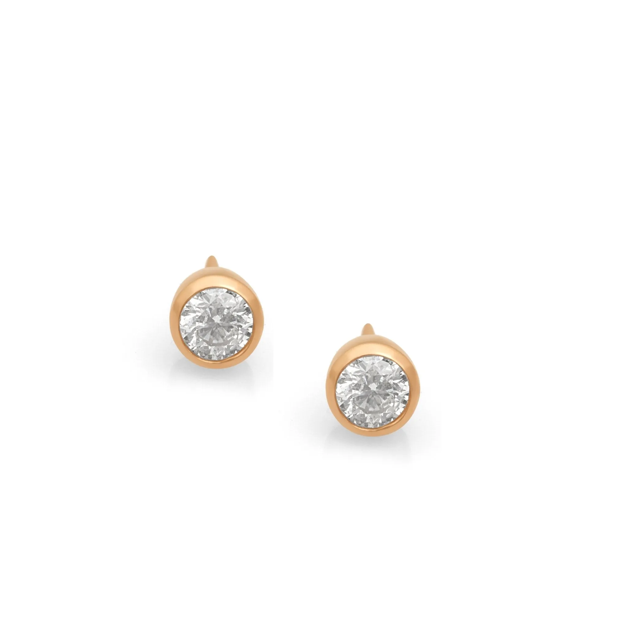 Diamond Bezel Set Stud Earring