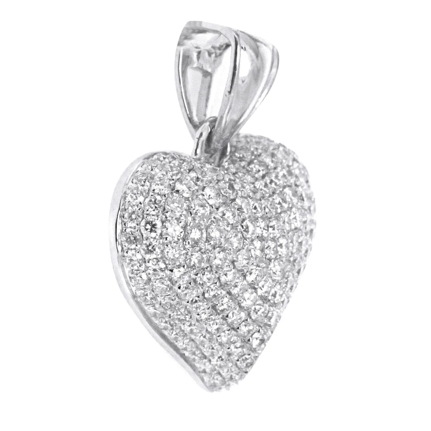 Diamond Heart Pendant White Gold