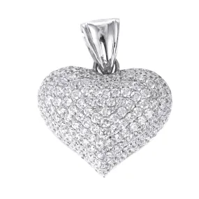 Diamond Heart Pendant White Gold