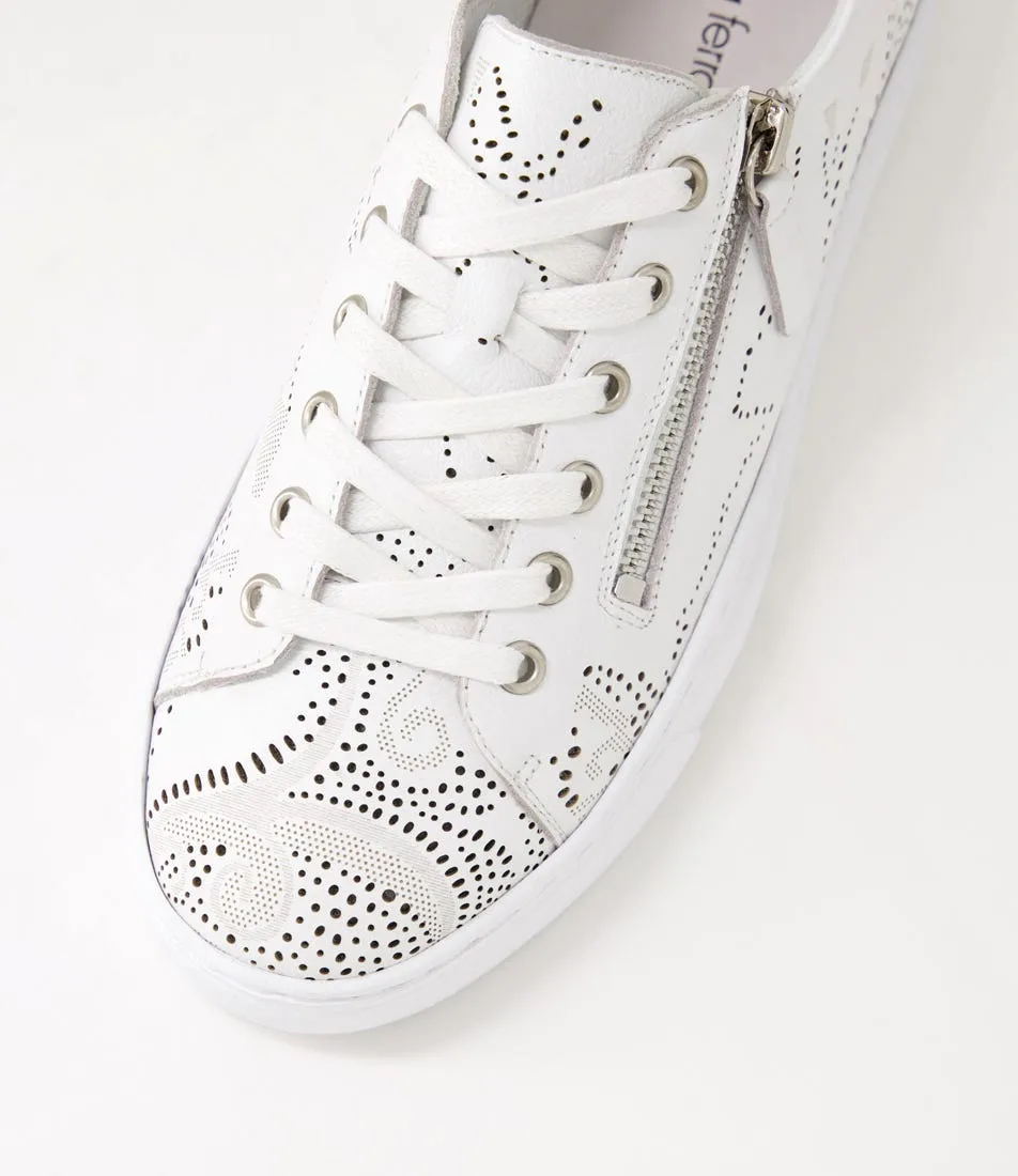 DIANA FERRARI Ostance White Leather Sneakers