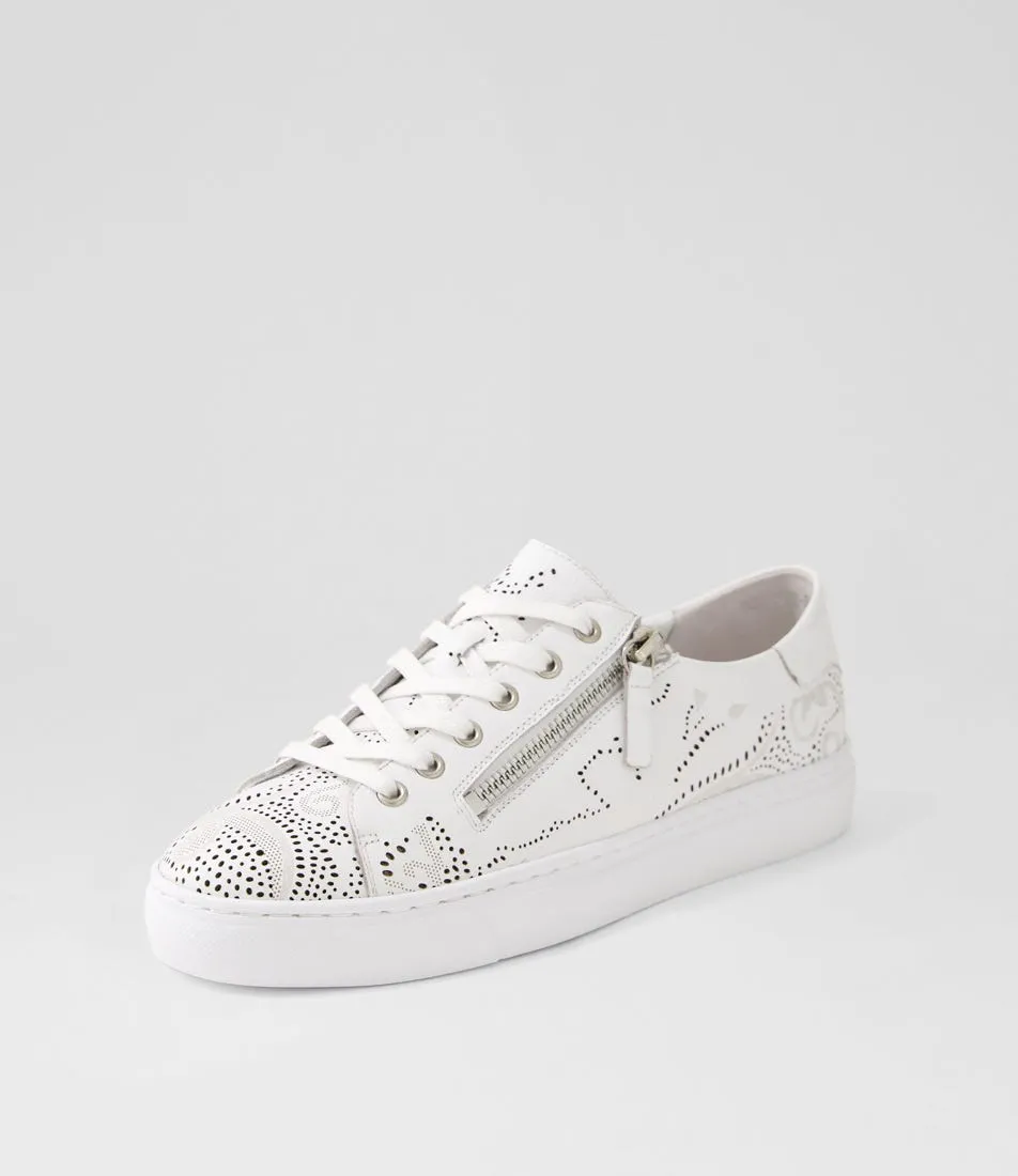 DIANA FERRARI Ostance White Leather Sneakers