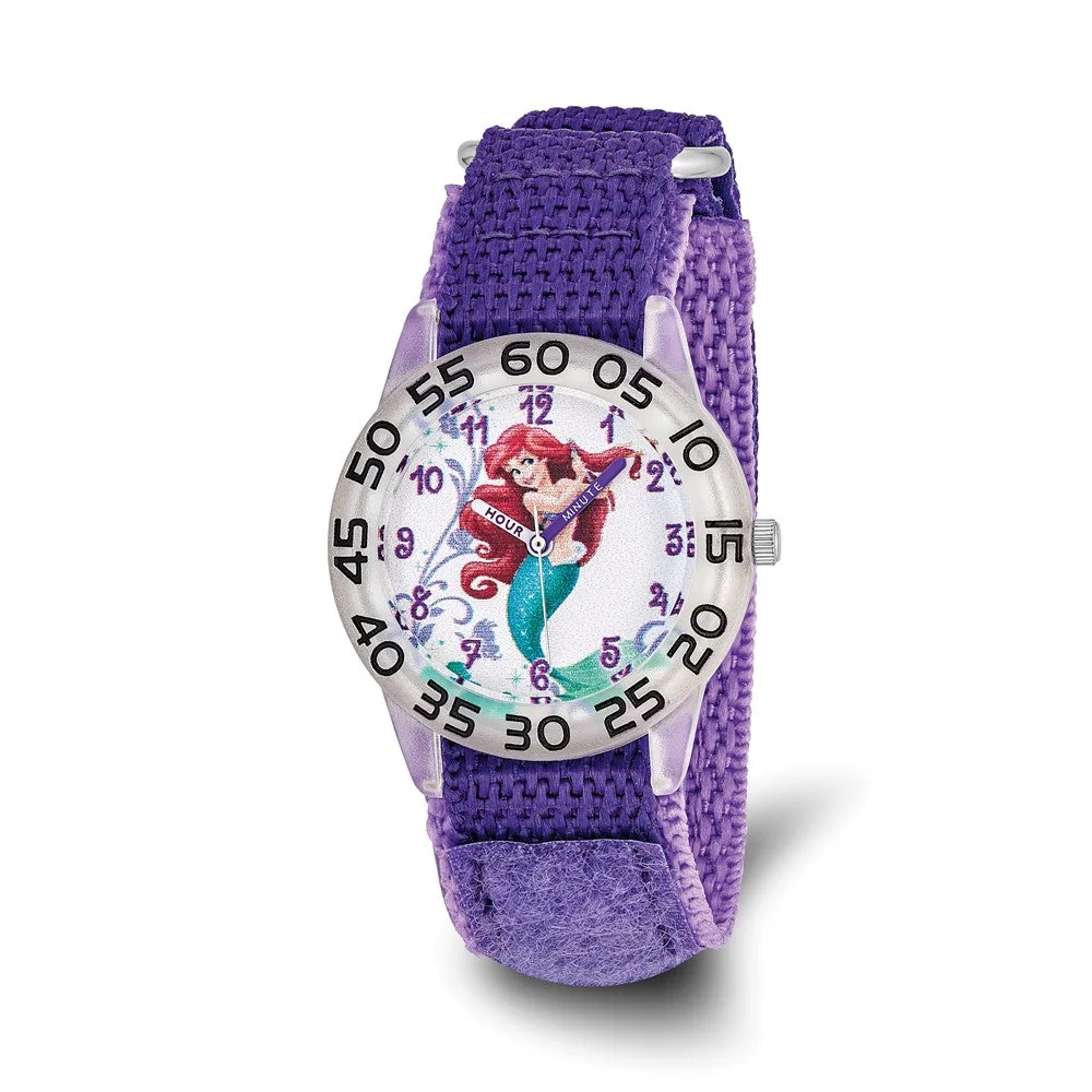 Disney Ariel Princess Purple Nylon Time Teacher Watch