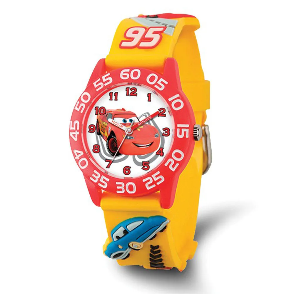 Disney Cars Lightning McQueen Kids Time Teaching Acrylic Watch