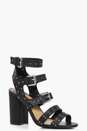 Eloise Studded Trim Gladiator Block Heel