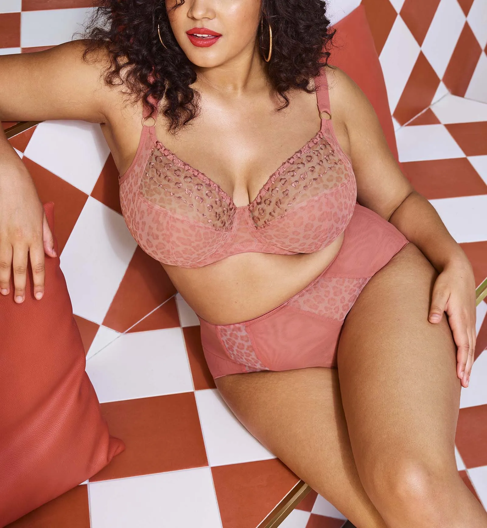 Elomi Matilda Banded Plunge Underwire Bra - Rose Leo