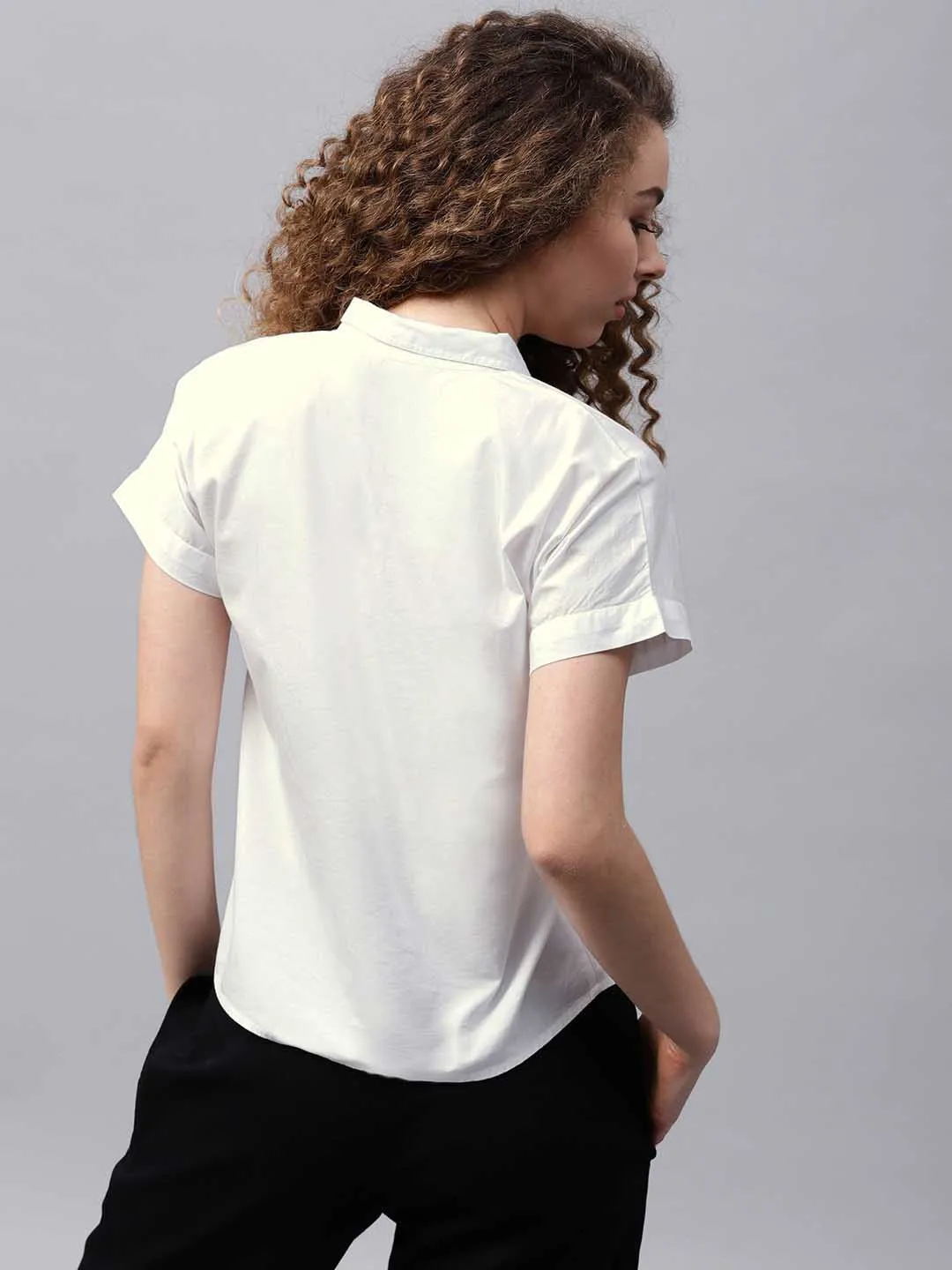 Embroided Drop Shoulder Shirt