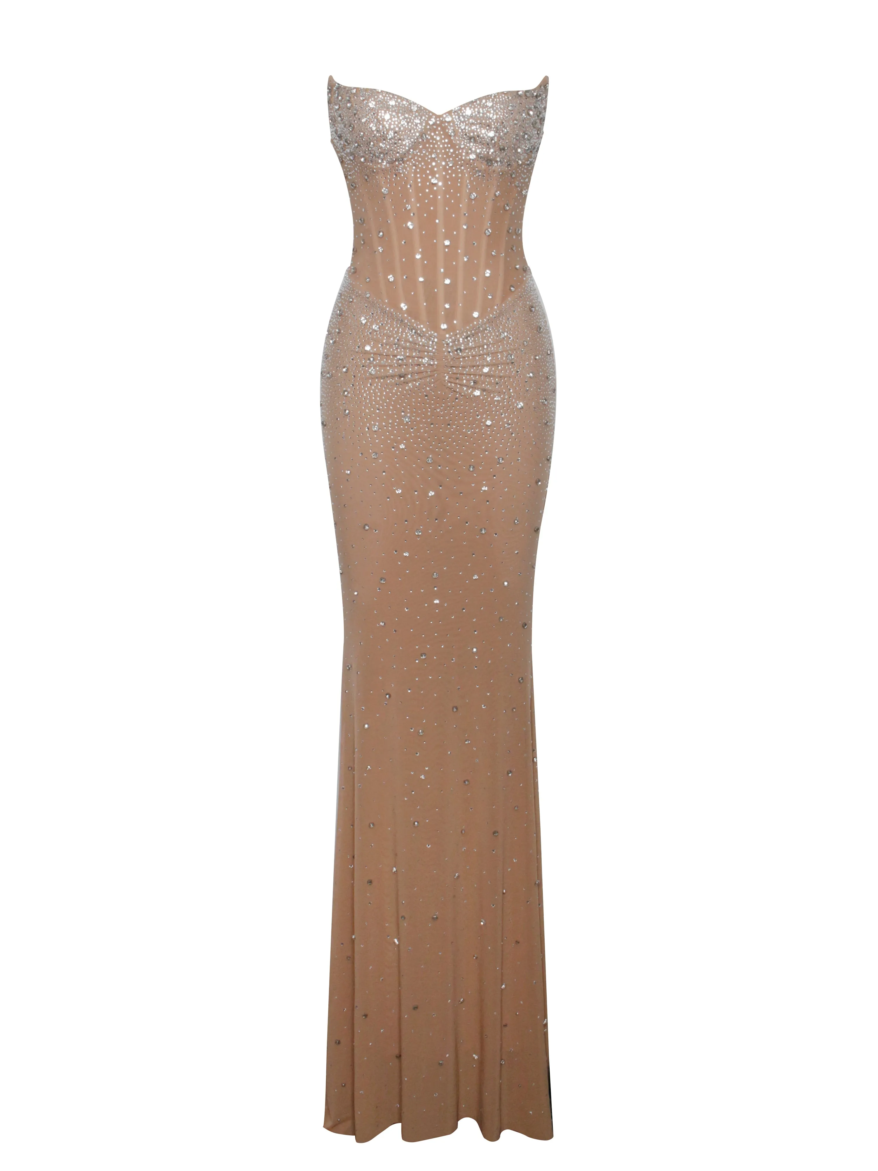 Fatima Crystal Sleeveless Corset Mermaid Maxi Dress