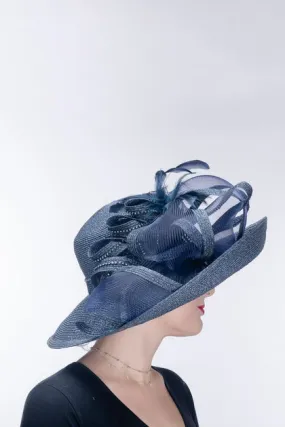 Feather Bow Metallic Hat for Women - Product Code 331744