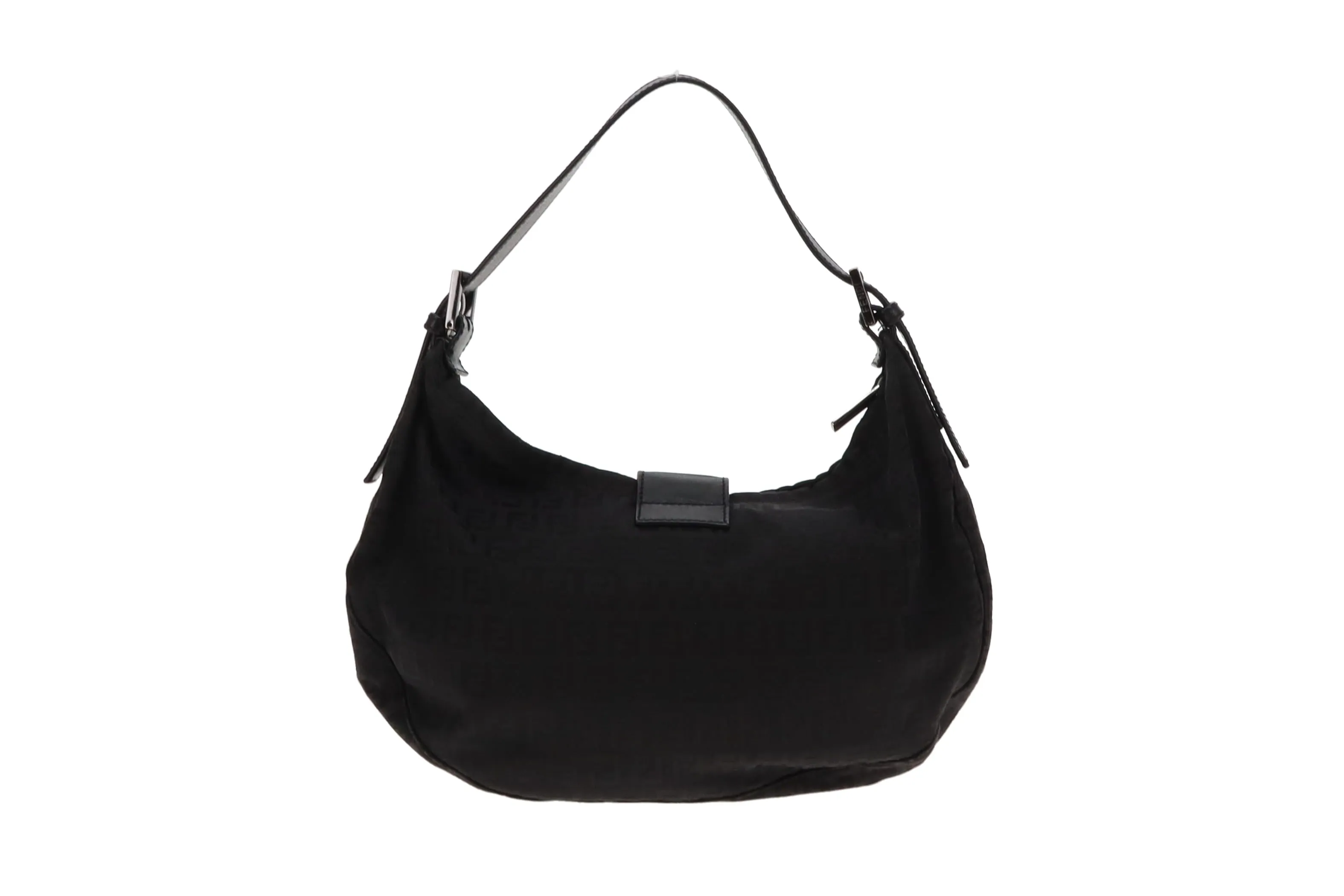 Fendi Half Moon Shoulder Bag in Black Zucchino Design