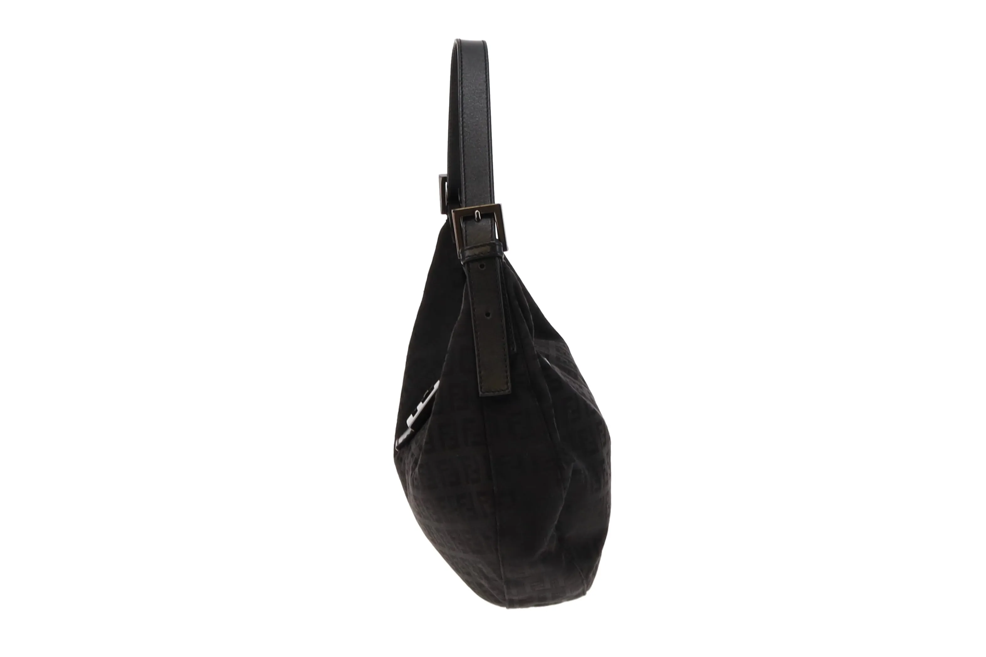 Fendi Half Moon Shoulder Bag in Black Zucchino Design