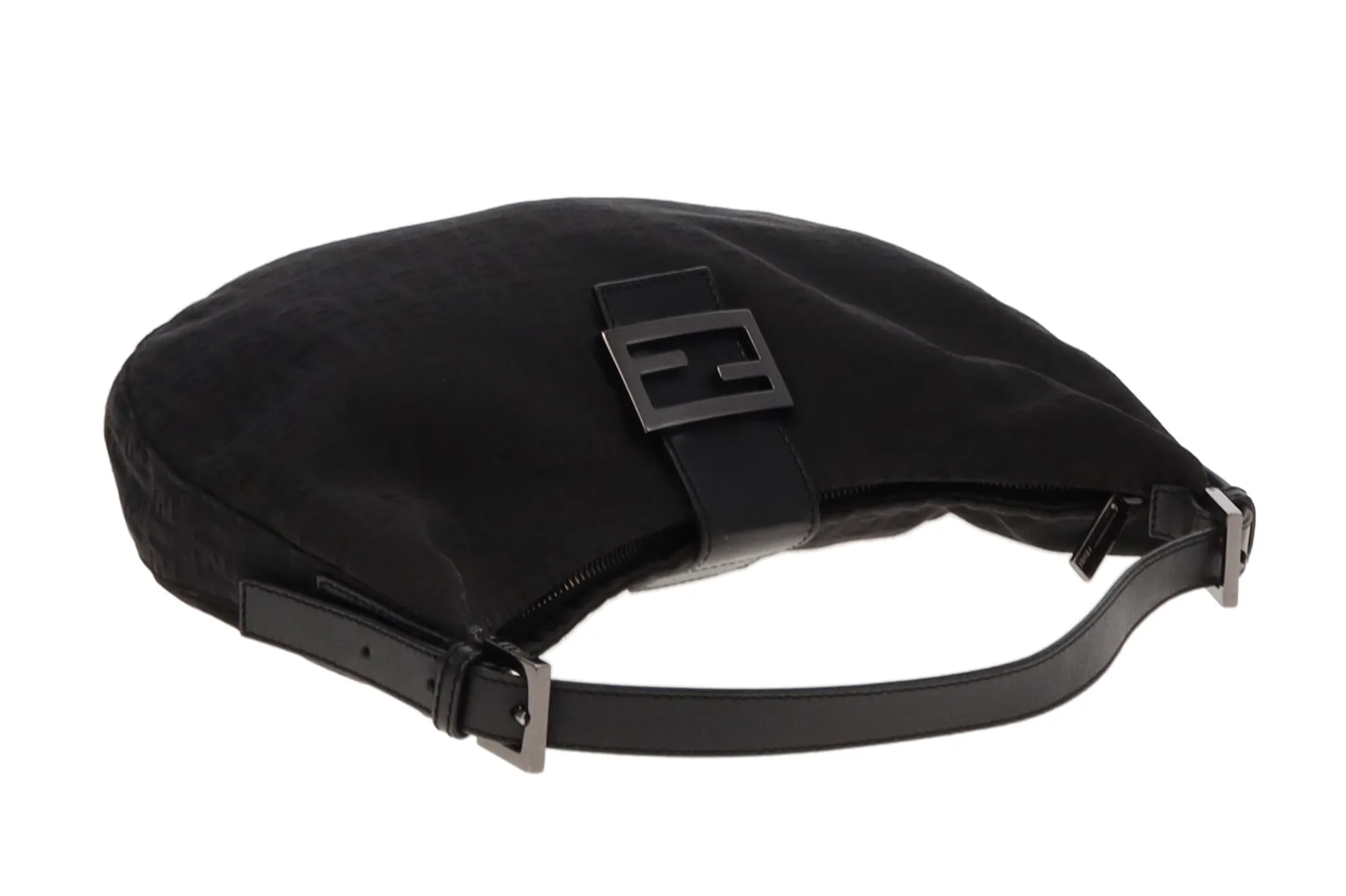 Fendi Half Moon Shoulder Bag in Black Zucchino Design