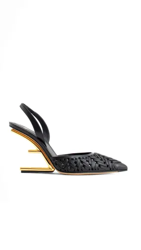 Fendi Black Slingback Pumps