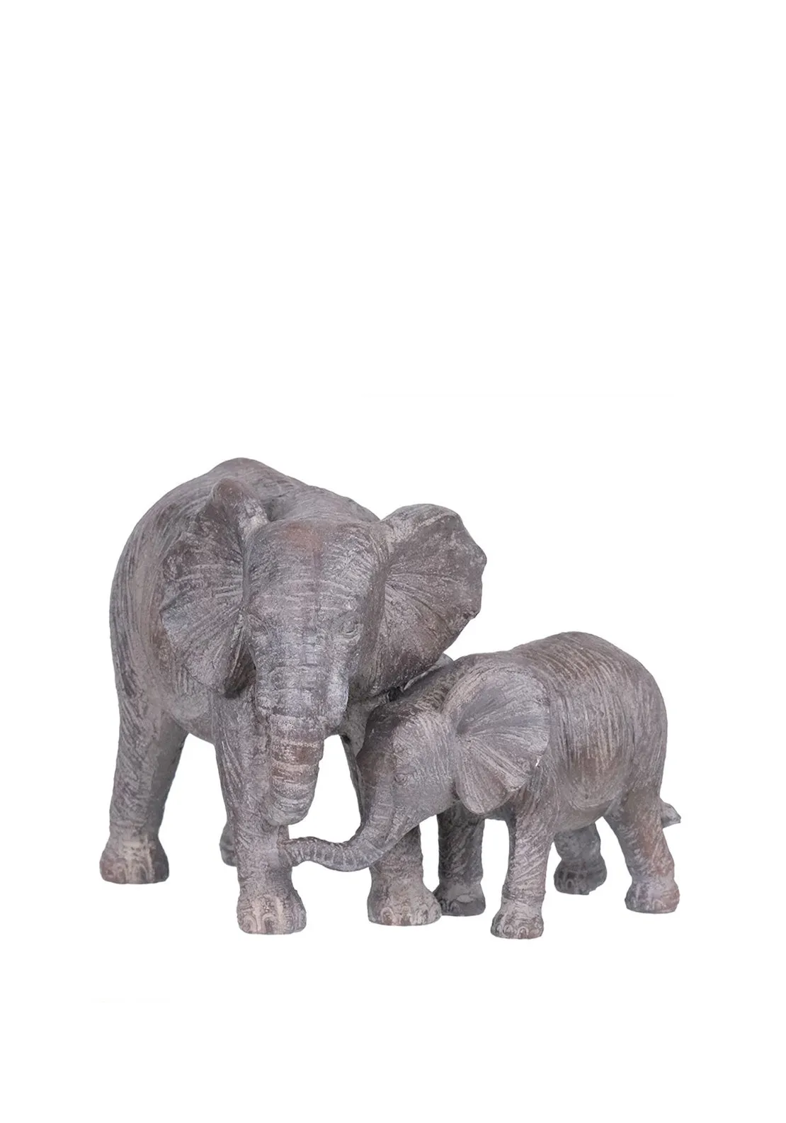 Fern Cottage Elephant Mother & Kid Sculpture