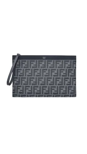 Black/Gray FF Jacquard Flat Pouch Medium