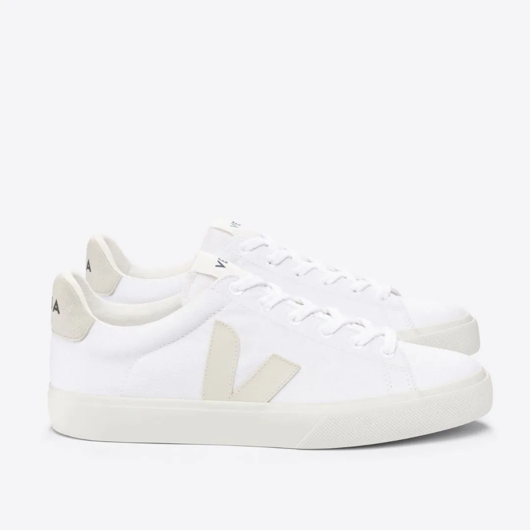 Field Canvas Shoe in White and Pierre