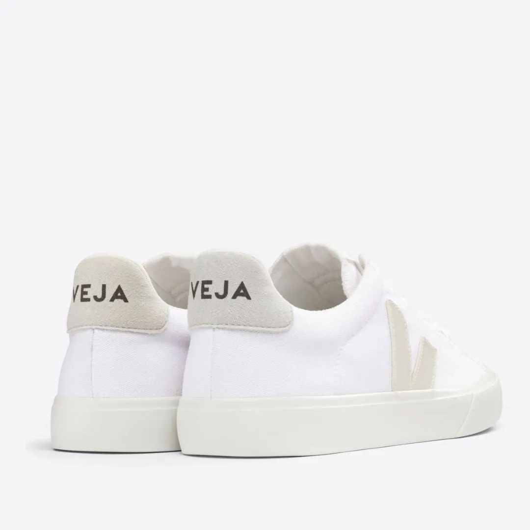 Field Canvas Shoe in White and Pierre