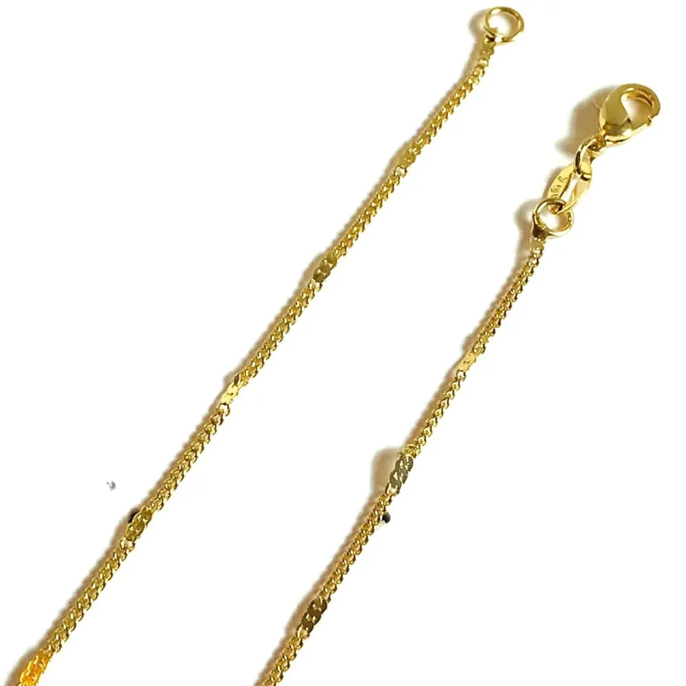 18k Gold Plated Chain 1mm Flat Curb