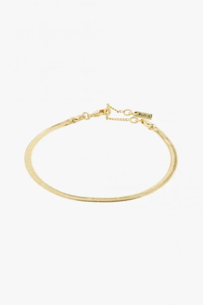 Flat Snake Chain Bracelet in Gold Joanna