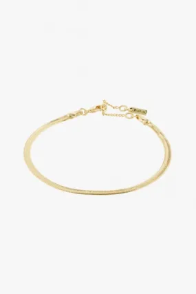 Flat Snake Chain Bracelet in Gold Joanna