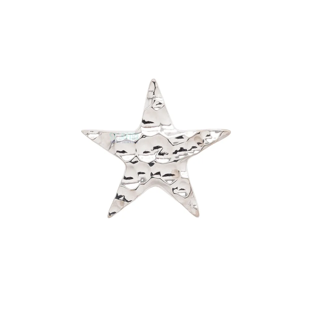 Gold Flat Star Threaded End with Hammered Finish