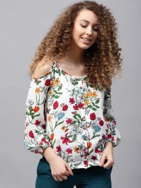 Floral Cold Shoulder Shirt