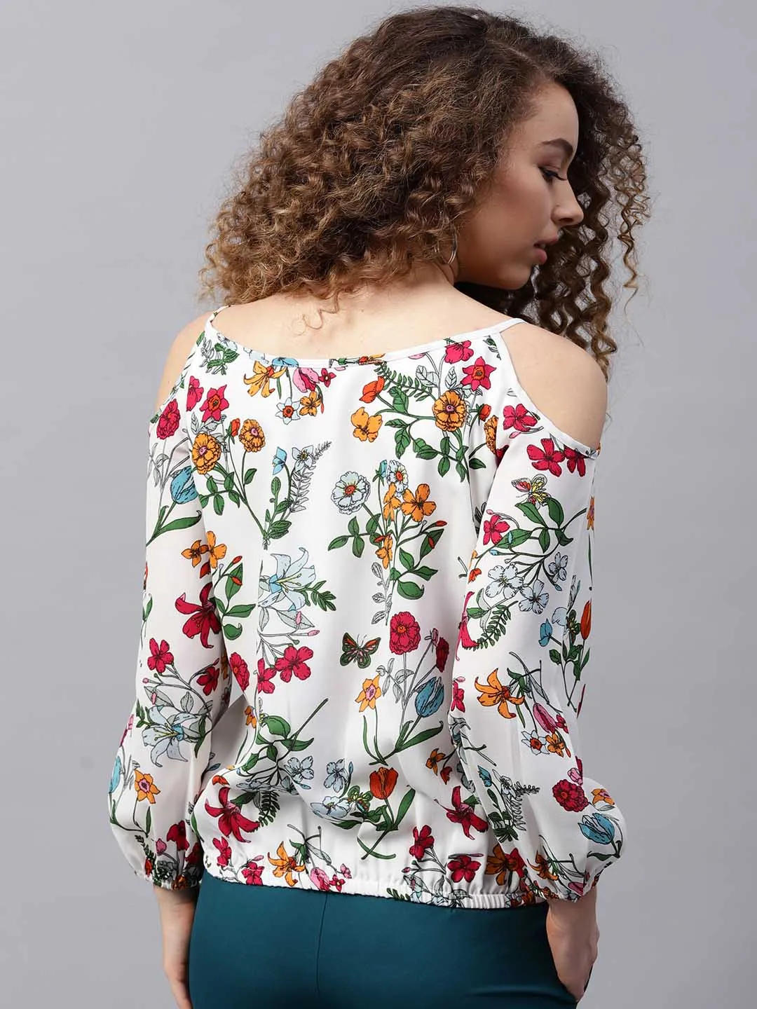 Floral Cold Shoulder Shirt