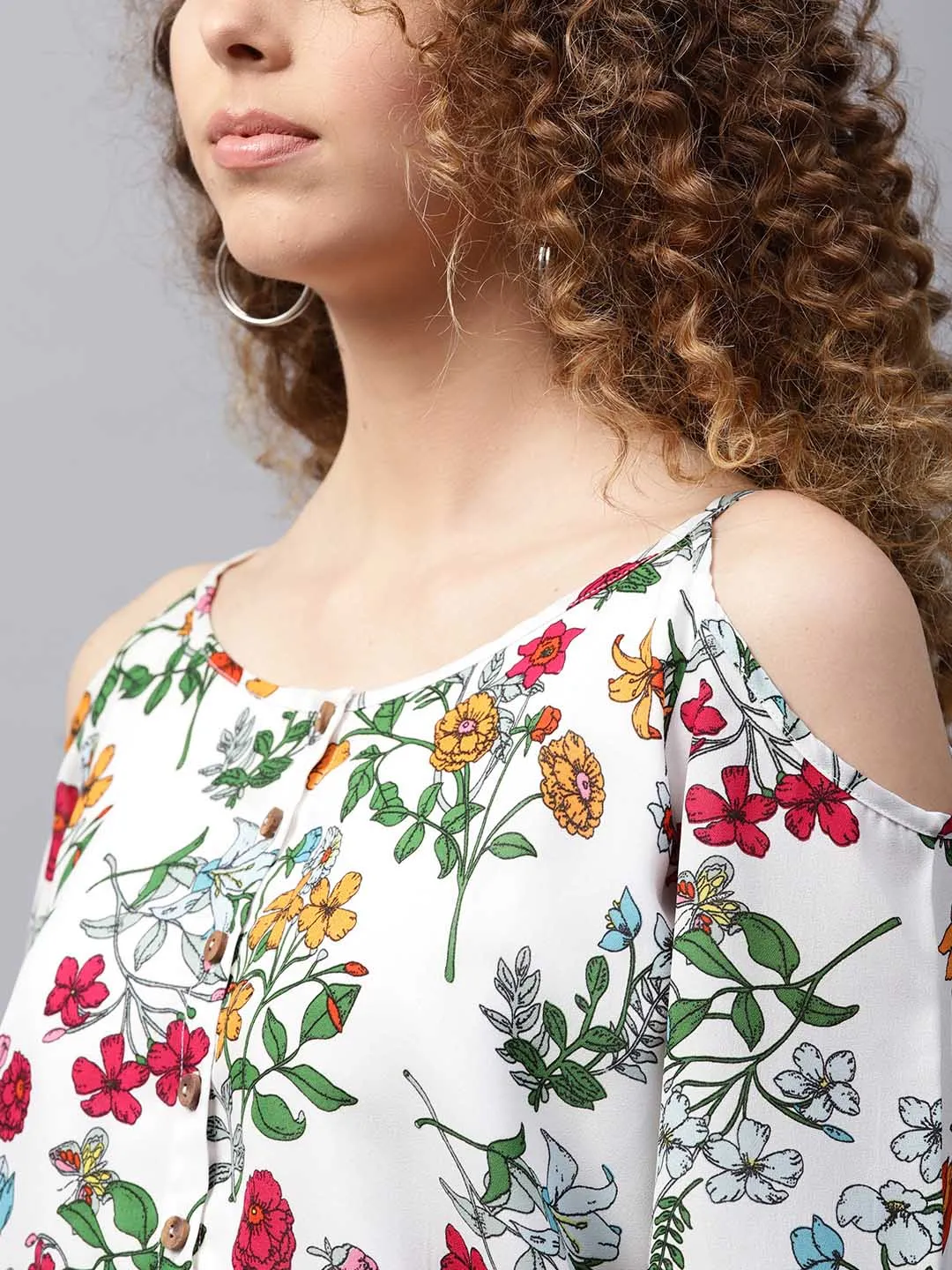 Floral Cold Shoulder Shirt