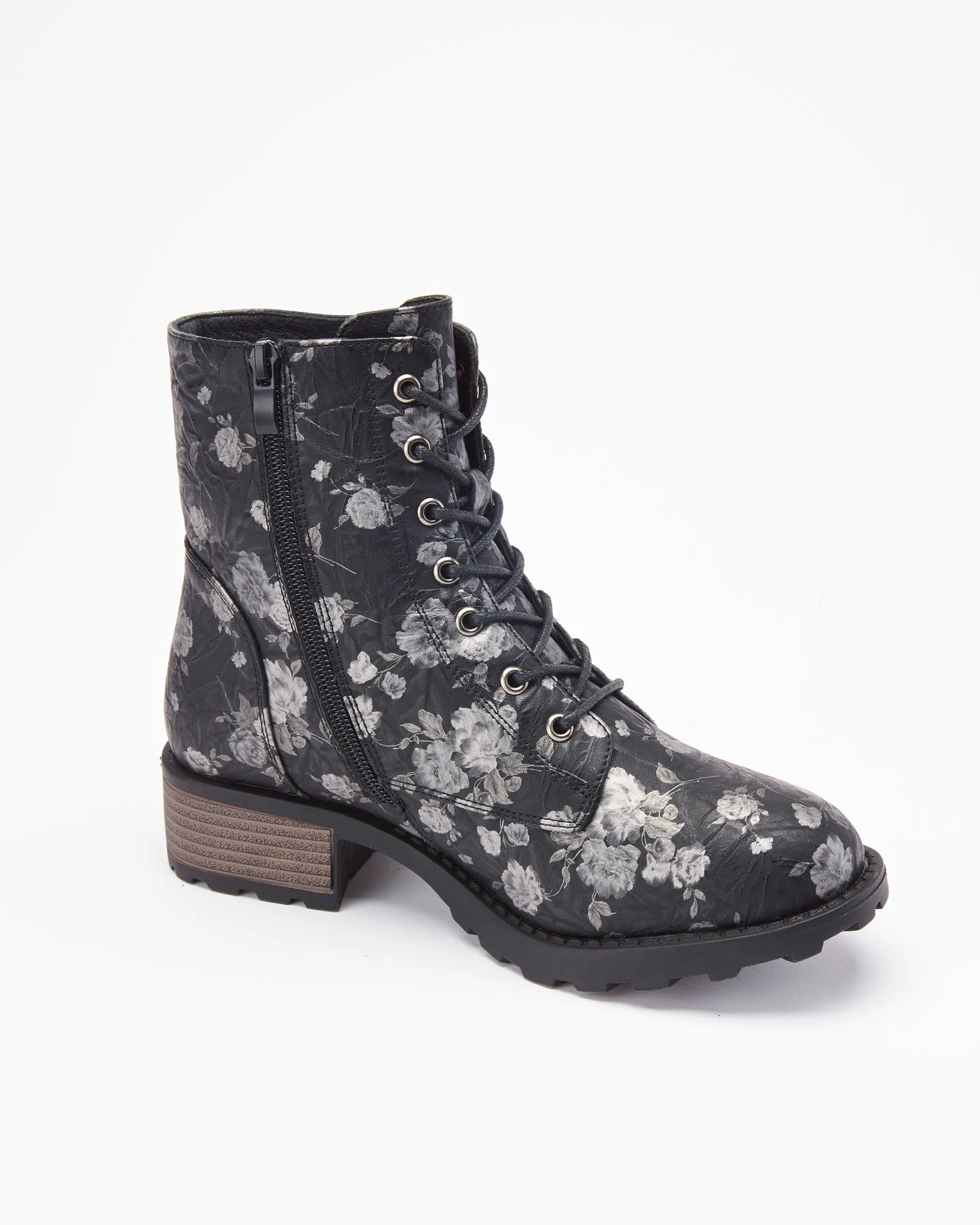 Flowery Lace-Up Footwear