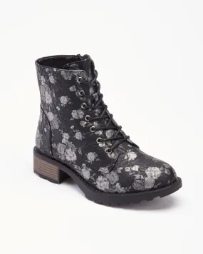 Flowery Lace-Up Footwear