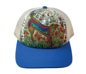 Fox With Poppies Trucker Hat