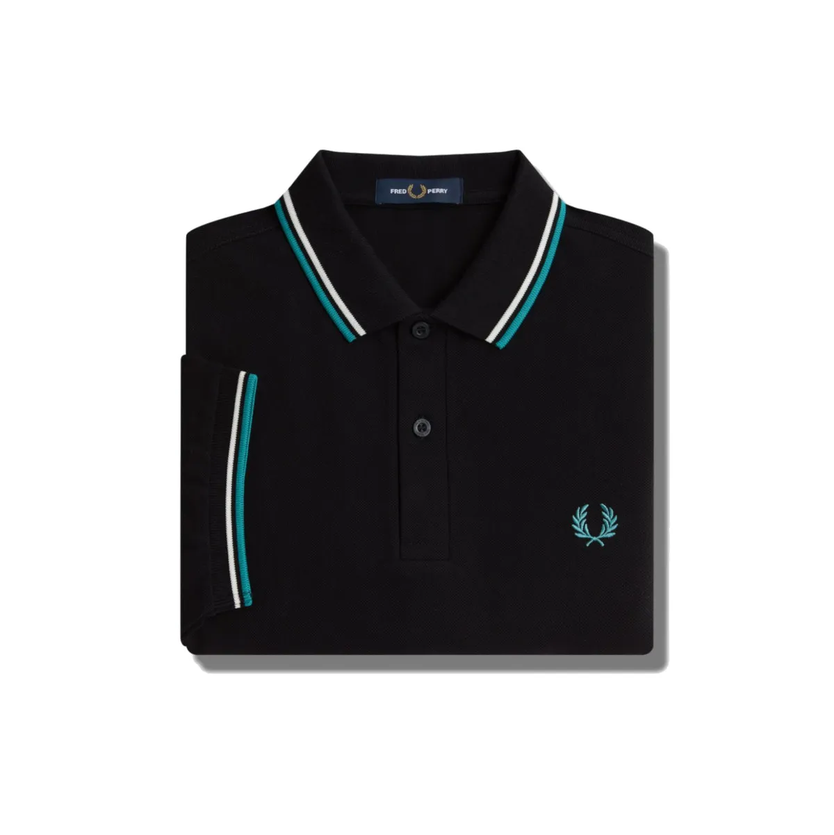 Fred Perry - Twin Tipped Polo Shirt - Black/ Ecru/ Deep Mint