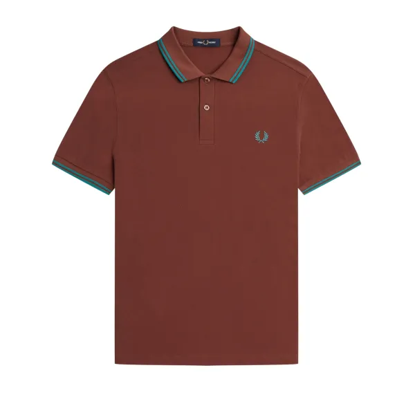 Fred Perry - Twin Tipped Polo Shirt - Whisky Brown/ Deep Mint