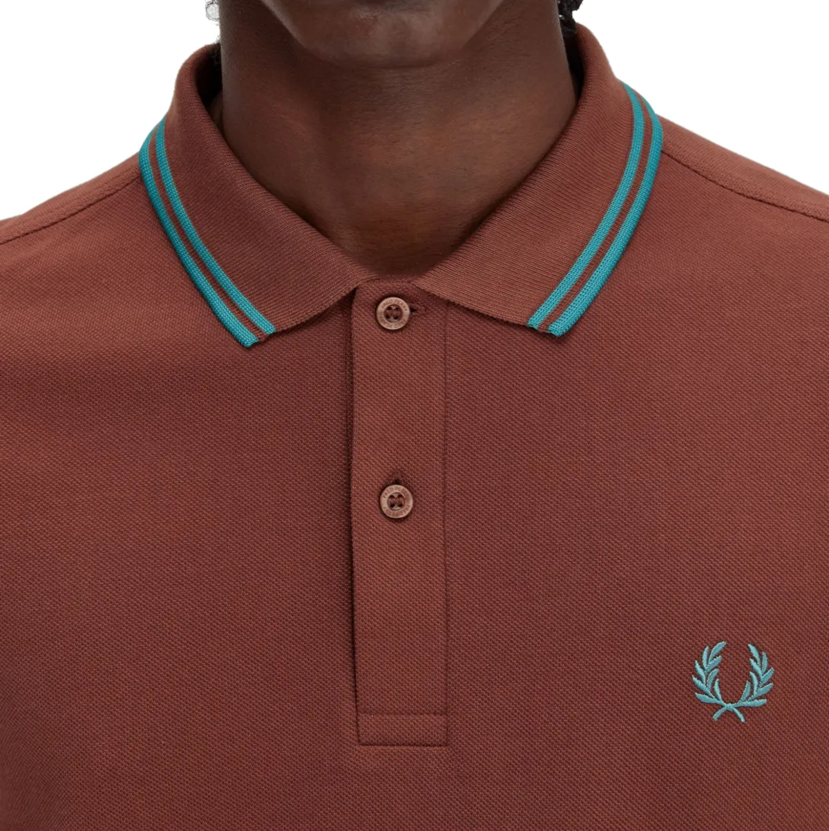 Fred Perry - Twin Tipped Polo Shirt - Whisky Brown/ Deep Mint