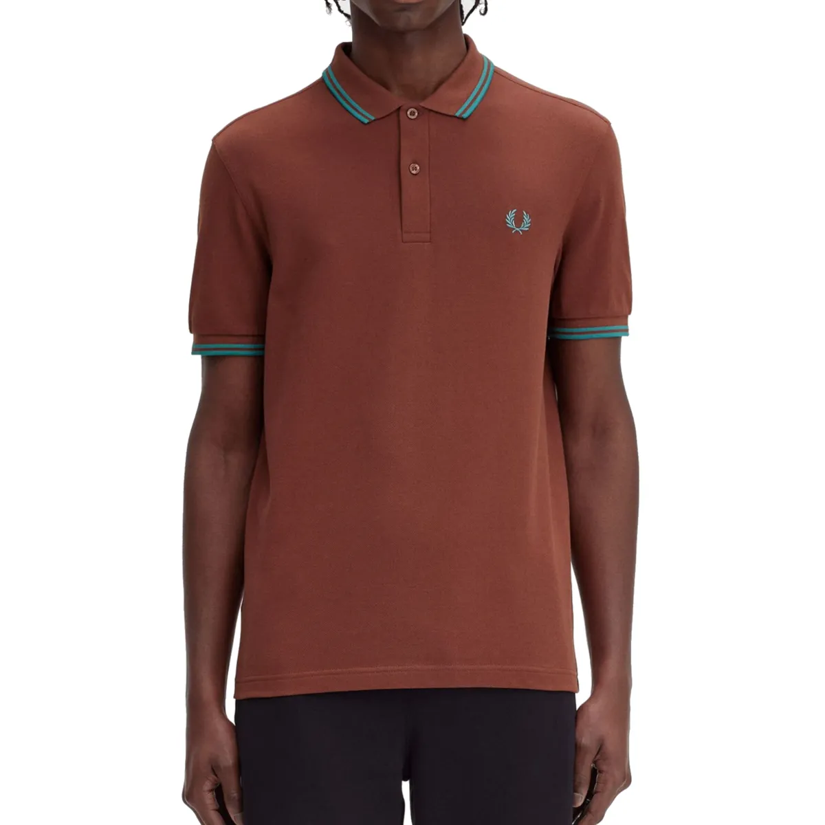 Fred Perry - Twin Tipped Polo Shirt - Whisky Brown/ Deep Mint