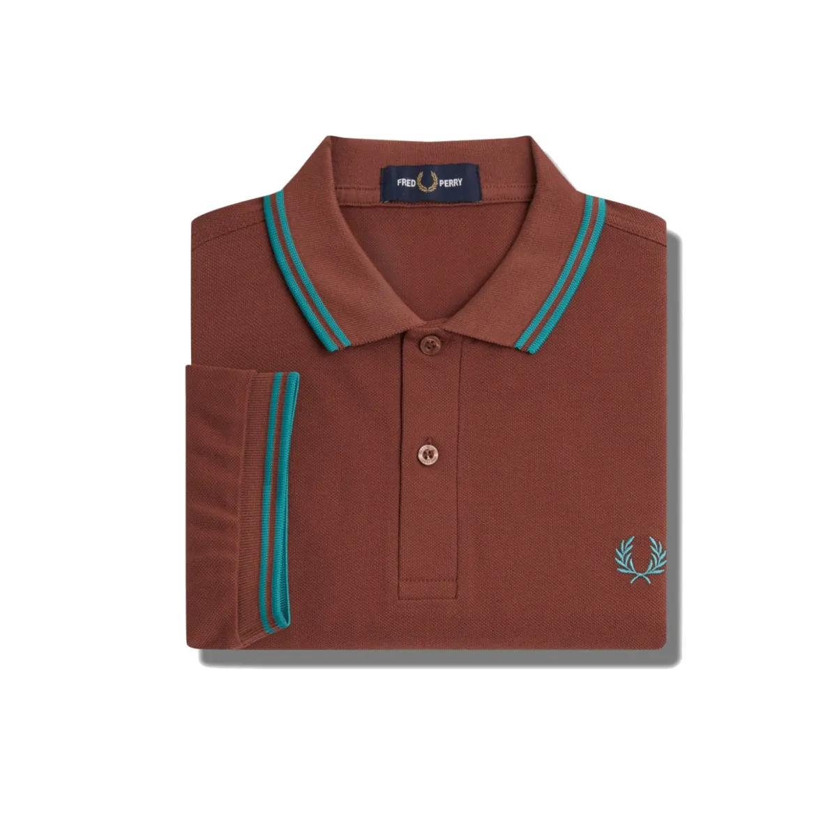 Fred Perry - Twin Tipped Polo Shirt - Whisky Brown/ Deep Mint