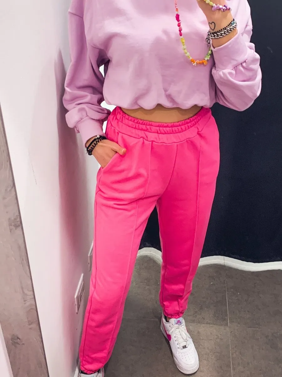 Fuchsia Joggers with Seam