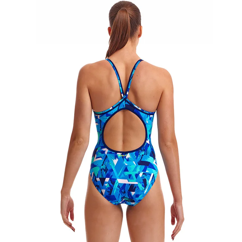 Funkita - Bashed Blue - Ladies Diamond Back One Piece