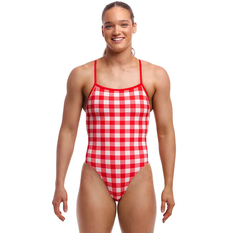 Funkita - Red Checker - Ladies Eco Single Strength One Piece