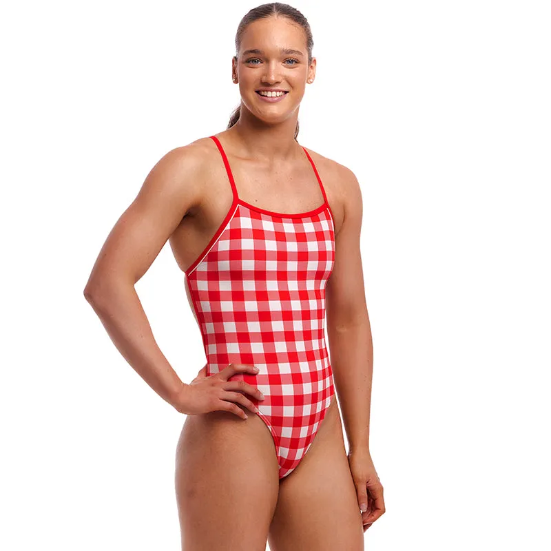 Funkita - Red Checker - Ladies Eco Single Strength One Piece