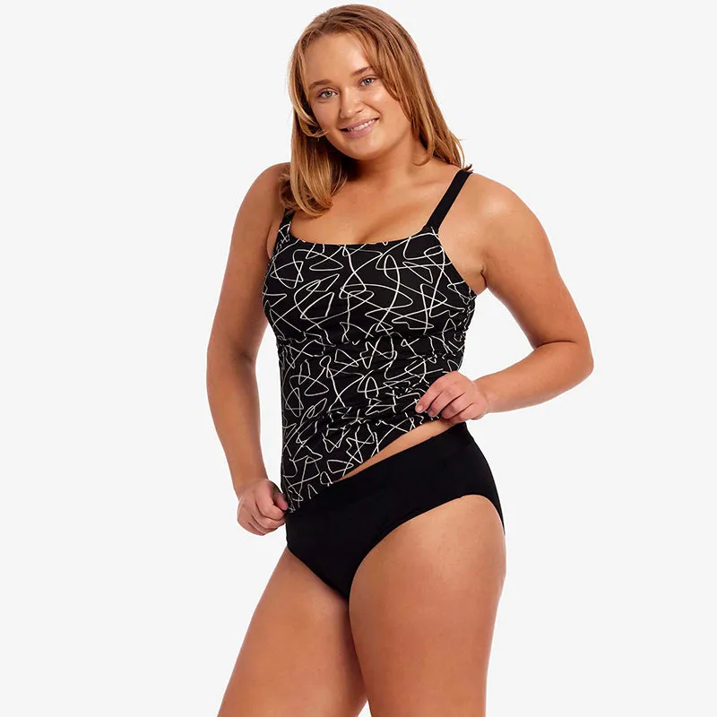 Funkita - Texta Mess - Ladies Scoop Neck Tankini Top