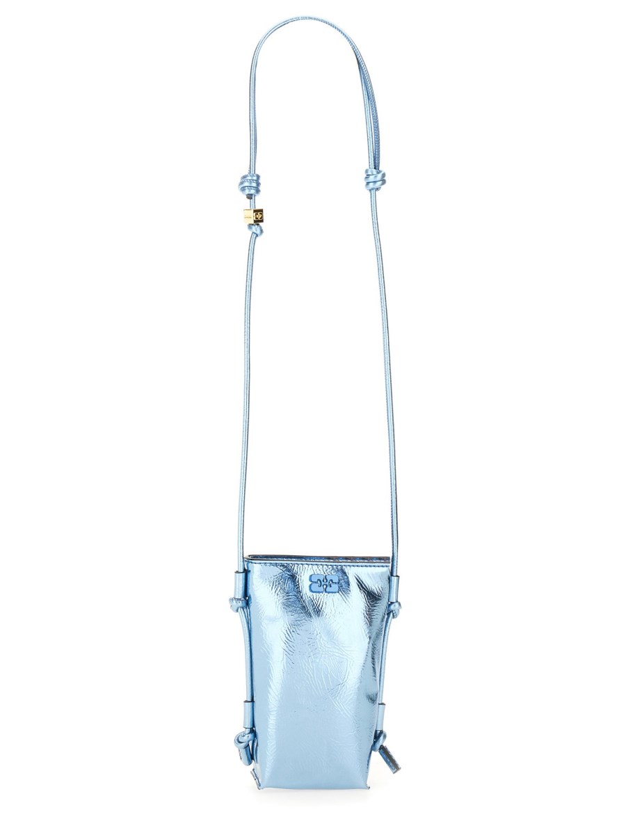 GANNI Metallic Leather Shoulder Bag - Shop Now